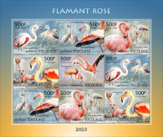 Togo  2023 African Greater Flamingo. (249f02) OFFICIAL ISSUE - Flamants