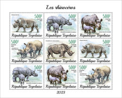 Togo  2023 Rhinos. (249f35) OFFICIAL ISSUE - Rhinocéros