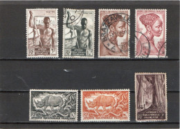 AFRIQUE  EQUATORIALE   1947  Y.T. N° 208  à  226   Incomplet   Oblitéré  *  **   Frais De Gestion Compris - Gebruikt