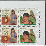 C 3225 Brazil Stamp Upaep Guarana And Cassava Snake Indian 2012 Block Of 4 Vignette Site - Unused Stamps