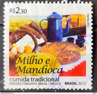 C 3215 Brazil Stamp Diplomatic Relations Mexico Gastronomy 2012 Circulated 1 - Gebruikt