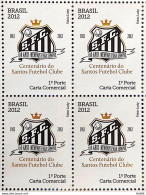 C 3186 Brazil Stamp Santos Football 2012 Block Of 4 - Unused Stamps