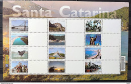 C 3169 Brazil Personalized Stamp Santa Catarina Charms Bridge Architecture 2012 Sheet White Vignette - Personnalisés