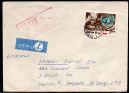 POLAND 1981 SOLIDARITY SOLIDARNOSC PERIOD MARTIAL LAW WOLNE OD CENZURY FREE FROM CENSORSHIP CACHET SIEMIANOW LONDON - Storia Postale