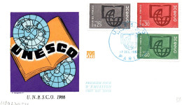 ENVELOPPE FDC UNESCO 1966 - SERIE - 1er JOUR - Storia Postale
