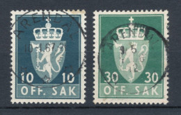 ** LOT  NORWAY ( 2 STAMPS ) OFFICIALS STAMPS   **  ARENDAL 1966-67 LUX CANCELS ** - Oficiales