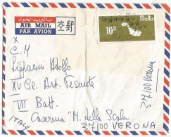 Malta Airmail Cover Mosta 29sep1969 To Italy ( To A Soldier ) With Emigrants Convention D.10 Single Franking - Malta