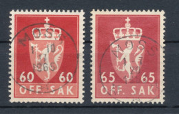 ** LOT  NORWAY ( 2 STAMPS ) OFFICIALS STAMPS  **  MOSS 1965-68 LUX CANCELS ** - Oficiales