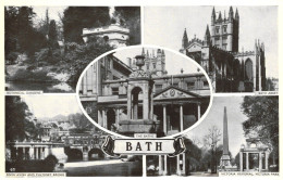 BATH, SOMERSET, MULTIPLE VIEWS, ARCHITECTURE, BOTANICAL GARDEN, ABBEY, MEMORIAL, PARK, ENGLAND, UNITED KINGDOM, POSTCARD - Bath