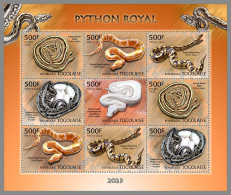 TOGO 2023 MNH Royal Python Königspython M/S – OFFICIAL ISSUE – DHQ2409 - Slangen