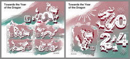 SIERRA LEONE 2023 MNH Year Of The Dragon Jahr Des Drachen M/S+S/S – OFFICIAL ISSUE – DHQ2409 - Chines. Neujahr