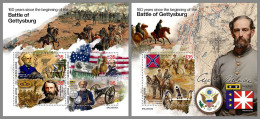 SIERRA LEONE 2023 MNH Battle Of Gettysburg Schlacht Um Gettysburg M/S+S/S – OFFICIAL ISSUE – DHQ2409 - Indipendenza Stati Uniti