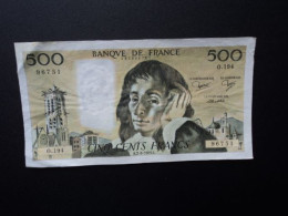 FRANCE : 500 FRANCS  2-6-1983   FAYETTE 71 / PICK 156e     TTB  * - 500 F 1968-1993 ''Pascal''