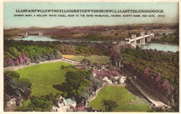 LLANFAIRPWLLGWYNGYLL, ANGLESEY ISLAND, BRIDGE, ARCHITECTURE, CHURCH, WALES, UNITED KINGDOM, POSTCARD - Anglesey