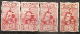 VARIETE TRIO  N 428 ** - 1 TRIO AVE TACHES D ENCRE ROUGE SUR LES 3 TIMBRES - TRES VISIBLE AU SCANN - RRR !!! - Unused Stamps