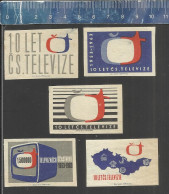 10 LET CZ TELEVISE 1953 1963 - 10 YEARS CZECH TV - 10 ANNÉES TÉLÉVISE TCHÈQUE  - MATCHBOX LABELS CZECHOSLOVAKIA 1963 - Boites D'allumettes - Etiquettes