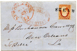 ETATS UNIS - STEAM / 3C FRANKLIN + STEAM BOX SOUTHERN BELLE SUR LETTRE SANS CORRESPONDANCE POUR NEW ORLEANS - Covers & Documents