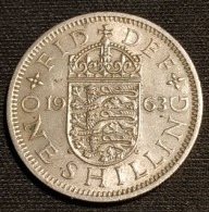 GRANDE BRETAGNE - 1 SHILLING 1963 - Elizabeth II - 1ère Effigie - Sans "BRITT:OMN:" - Blason De L'Angleterre - KM 904 - I. 1 Shilling