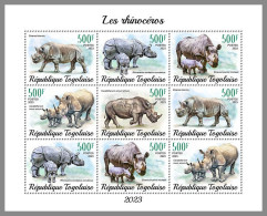 TOGO 2023 MNH Rhinos Nashörner M/S – IMPERFORATED – DHQ2409 - Rinocerontes