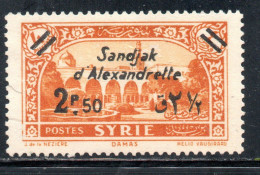 SANDJAK D'ALEXANDRETTE ALEXANDRETTA 1938 SURCHARGED 2.50p On 4p MNH - Ongebruikt