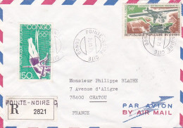 CONGO -1973--Lettre Recommandée  POINTE-NOIRE  Pour CHATOU -78 (France) Timbres  JO Munich, Avion   Sur Lettre - Andere & Zonder Classificatie