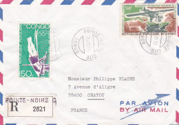 CONGO -1973--Lettre Recommandée  POINTE-NOIRE  Pour CHATOU -78 (France) Timbres  JO Munich, Avion   Sur Lettre - Otros & Sin Clasificación