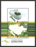 Slovénie Slovenija 2002 N° BF 14 ** Présidents, Europe, Lac De Bled, Château Médiéval, Eglise, Brdo, Italie, Allemagne - Slowenien
