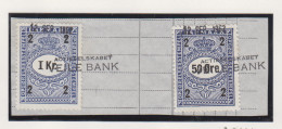 Denemarken Fiskale Zegel Cat. J.Barefoot Opgorelses(Debit Note) 209+214 Op Fragment - Fiscales