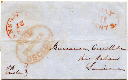 ETATS UNIS - STEAMER OSCEOLA SUR LETTRE SANS CORRESPONDANCE POUR LA NEW ORLEANS, 1850 - Covers & Documents
