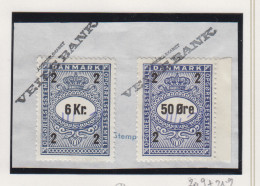 Denemarken Fiskale Zegel Cat. J.Barefoot Opgorelses(Debit Note) 209+219 Op Fragment - Revenue Stamps