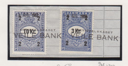 Denemarken Fiskale Zegel Cat. J.Barefoot Opgorelses(Debit Note) 216+223 Op Fragment - Revenue Stamps