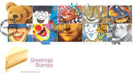 1991 Greetings Stamp Cartoons Unaddressed FDC Tt - 1991-2000 Decimal Issues