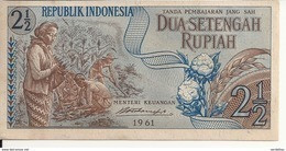 INDONESIE 2 1/2 RUPIAH 1961 AUNC P 79 - Indonesien