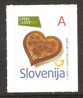 Slovénie Slovenija 2012 N° 798 ** Aimer Son Pays, Autoadhésif, Chauvinisme, Cœur, Amour, Love, Pain D'épice, Fleurs - Slowenien