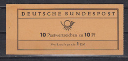 Bund Heuss Lumogen Versuchsheftchen Erstauflage MiNo. MH 6aZ ** Rahmendruck 2: R2 Rechts Unten Offen (600.-) - 1951-1970