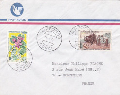 CONGO -1972--Lettre IMPFONDO Pour MONTESSON -78 (France) Timbres Fleur,pose Câble  Sur Lettre...cachet - Sonstige & Ohne Zuordnung