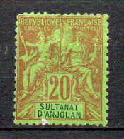 Col41  Colonie Anjouan N° 7 Neuf X MH Cote 18,00€ - Unused Stamps