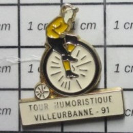 713H Pin's Pins : BEAU ET RARE : SPORTS / CYCLISME TOUR HUMORISTIQUE DE VILLEURBANNE 1991 GRAND BI - Cyclisme