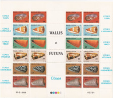 WALLIS ET FUTUNA - 1983 - N° YVERT. 312 à 317- CÔNES - FEUILLET NEUF - Unused Stamps