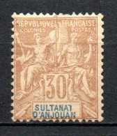 Col41  Colonie Anjouan N° 9 Neuf X MH Cote 40,00€ - Unused Stamps