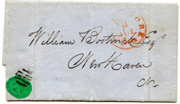 ETATS UNIS - BOYD'S CITY EXPRESS SUR LETTRE DE NEW YORK POUR NEW HAVEN, 1848 - Storia Postale