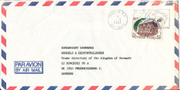 French Polynesia Air Mail Cover Sent To Denmark Papeete Ile Tahiti 7-6-1989 Single Franked - Lettres & Documents