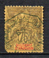 Col41  Colonie Anjouan N° 12 Oblitéré  Cote 40,00€ - Used Stamps