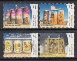 2018 Australia Silo Art Paintings Complete Set Of 4 MNH @ BELOW FACE VALUE - Mint Stamps