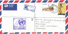 Botswana Registered Air Mail Cover Sent To Denmark 29-10-1988 Topic Stamps - Botswana (1966-...)