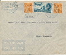 Egypt Air Mail Cover Sent To Denmark 4-11-1947 - Aéreo