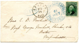 ETATS UNIS - 10 CTS WELLS FARGO & CO. EXPRESS S. FRANCISCO SUR LETTRE POUR BOSTON - Cartas & Documentos