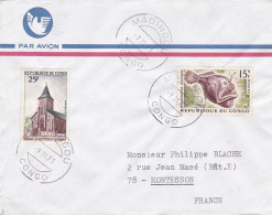 CONGO -1971--Lettre MADINGO  Pour MONTESSON-78 (France) Timbres Poisson,église LINZOLO  Sur Lettre...cachet - Otros & Sin Clasificación
