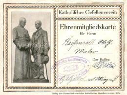 73698515 Betzdorf Sieg Katholischer Gesellenverein Ehrenmitgliedskarte Stempel B - Betzdorf