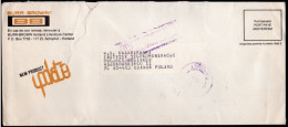 POLAND 198? SOLIDARITY SOLIDARNOSC PERIOD MARTIAL LAW OCENZUROWANO CENSORED MAUVE CACHETS CENSOR 033 HOLLAND TO GDANSK - Lettres & Documents
